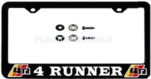 (ONE) License Plate Frame Stainless Steel Vinyl Lettering FOR TOYOTA 4Runner - Foto 1 di 3