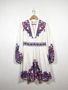 Boden Dress Size 10 White Flora Linen Mini Boho Feminine Lined Holiday Occasion - Picture 1 of 12
