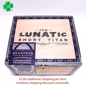 Caja de cigarros de madera Lunatic Short Titan Habano 7" x 6" x 4" - Imagen 1 de 10