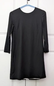 Theory Dress Womens 6 Black Landain Lined Wool Viscose Slit Back Shift Office - Picture 1 of 6