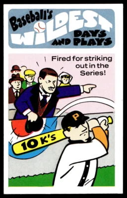 1974 Fleer Official Major League Patches #25 Fired for Striking Out Bill Abstein - Image 1 of 2