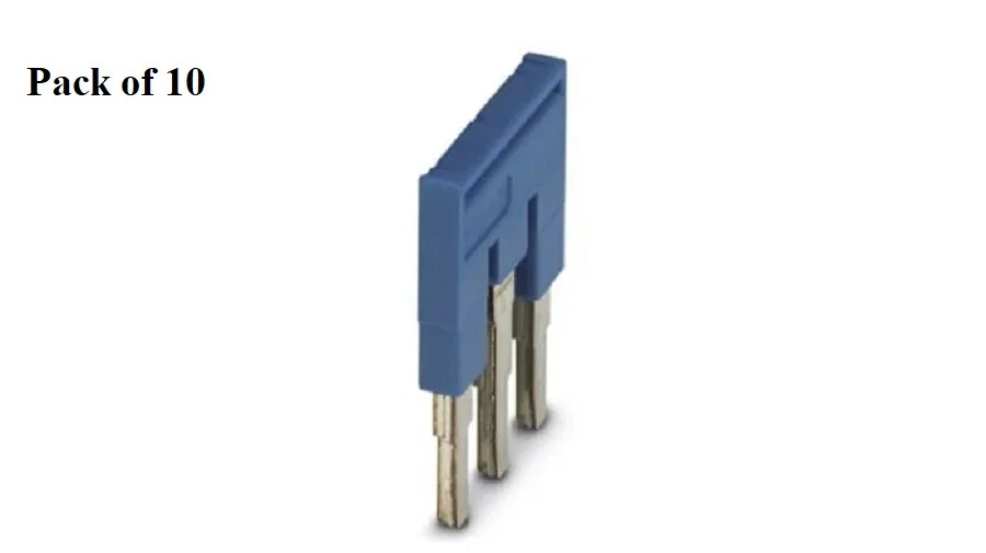 Phoenix Contact Standard Bridge Blue 6.2mm 32 A 3 Pos Standard, 10 Pcs, 3036945 - Image 1 of 1