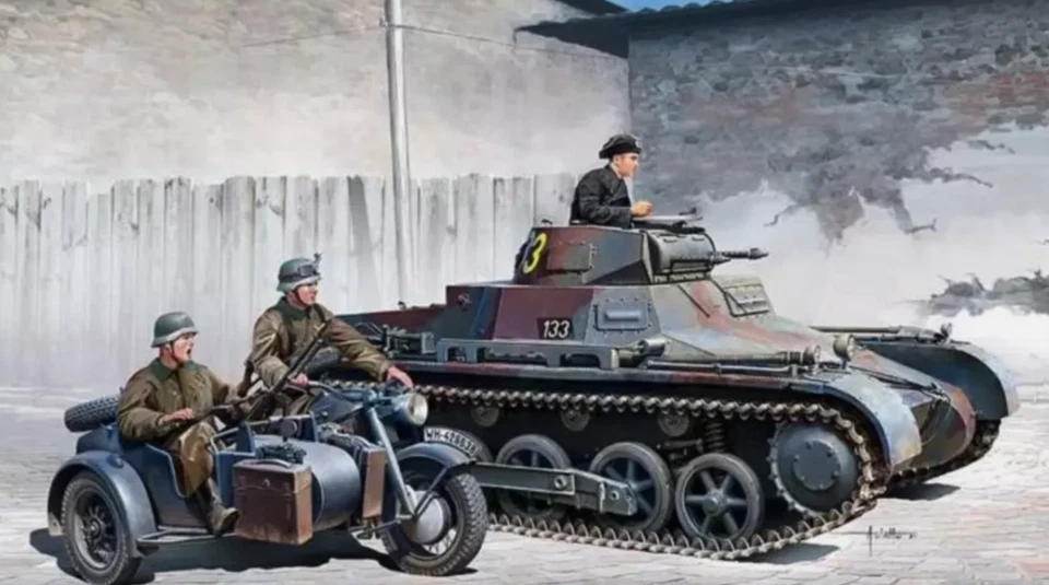 Academia #13556 Escala 1/35 Alemán Panzer I Ausf.B y Motocicleta Plástico Mod... - Imagen 1 de 1