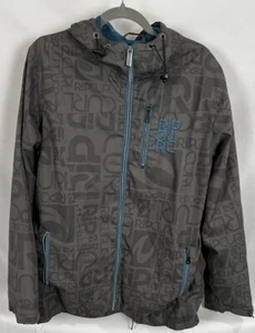 Rip Curl Jacket Mens Large AOP Gray Windbreaker Hoodie Rain Coat - Picture 1 of 3