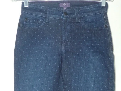 NOT YOUR DAUGHTERS JEANS "SKINNY" sz 2P BLUE POLKA DOT JEANS  #109 - Image 1 of 4
