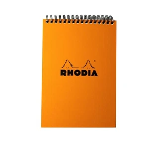 Totalmente Nuevo Naranja Rhodia Clásico Con Cable Notebook A5 Forrado Papel Plumas Fuente - Imagen 1 de 3