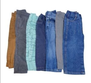 7 Piece Toddler Boys Mixed Brand Jean Jogger Pants Lot Baby Size 18 Months