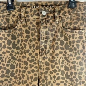 American Eagle Girl’s Curvy High-Rise Leopard Print Jegging Jeans M - Picture 1 of 9