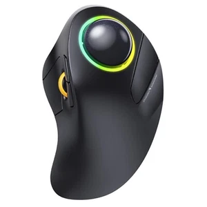 Wireless Trackball Maus Bluetooth kabellos ergonomisch mit RGB Beleuchtung fü... - Bild 1 von 11