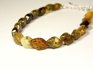 Baltic Amber Snake Bracelet 8-9.5" Multicolor Natural Genuine Gemstone 5516