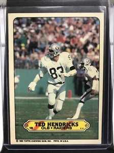 1983 Topps Sticker Inserts #16 Ted Hendricks RAIDERS HOF - Picture 1 of 2