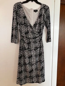 Adrianna Papell Dress size 8 black and white print - Picture 1 of 6