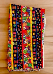 Michael Miller Fabric C756 Sewing Stripes Fabric Panel Cotton Colorful 36”x 42” - Picture 1 of 3
