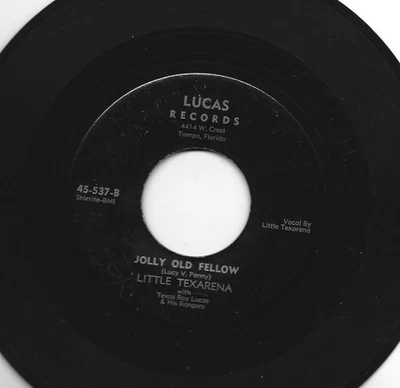 CHRISTMAS  COUNTRY 45- LITTLE TEXARENA -JOLLY OLD - HEAR- 1955 STARDAY CP -LUCAS - Image 1 of 2