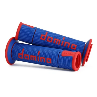 Knobs Domino A450 Motorcycle Scooter Driving Blue Red On Road Racing Perforated - Image 1 of 3
