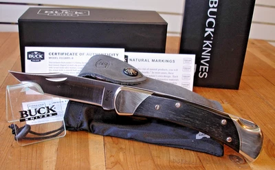 @@ NIB BUCK KNIFE 111 CLASSIC STEALTH RUN #9 MAGNACUT BLADE EBONY SOLD OUT 110 - Image 1 of 4