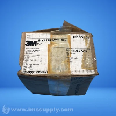 3M 51144 Box of 100 Trizact Hookit Film Disc FNOB - Image 1 of 4