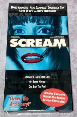 Scream (VHS, 1997) Courtney Cox Blue Variant Cover Wes Craven Horror Test VG - Image 1 of 4