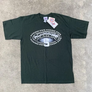 Vintage NWT NOS Y2K Michigan State MSU College Graphic T-shirt Mens L Green - Picture 1 of 4