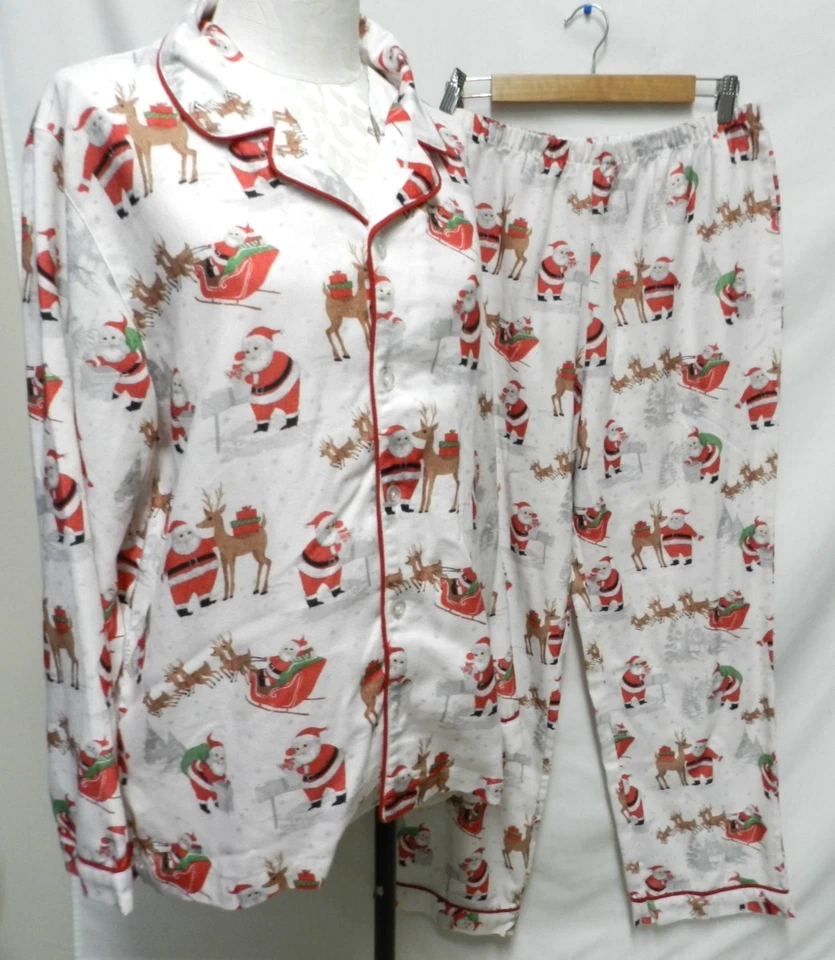 Pottery Barn Christmas Heritage flannel pajama pant top Set Size Sz Medium Md M - Image 1 of 4