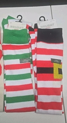 Calcetines Navidad Novedad Mujer 4-10 Sobre la Rodilla Caramelo Rayas Hebilla  Foto 1 de 3