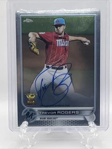 Trevor Rogers 2022 Topps Chrome AUTO REFRACTOR Rookie Cup marlins RC - Foto 1 di 2