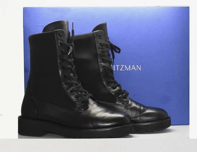 D0 Подлинный STUART WEITZMAN черный Ande подъем тональный боя ботинок туфли размер 9 B $595 - Изображение 1 из 4