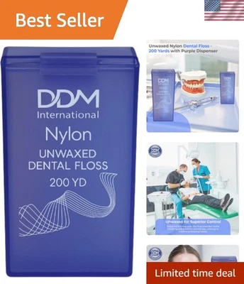 Hilo dental sin encerar 200 yardas en estuche púrpura translúcido para encías sanas Foto 1 de 4