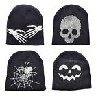 Gothic Beanie Hat Spider Web Halloween Hat Skullies Beanies  Men Women