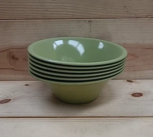 *SET OF 6* Vintage Avocado Green Flare Bowls TEXAS-WARE Melamine M-2/Salad/Soup - Picture 1 of 9