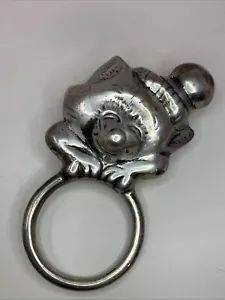 VINTAGE STERLING SILVER 925 KITTEN KITTY CAT BABY RATTLE - Picture 1 of 11