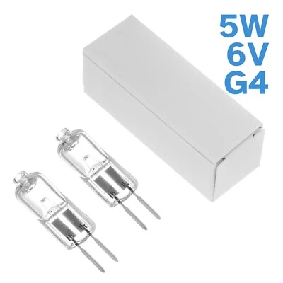 2pcs G4 6V 5W JCD Clear Light Globe Microscope Bulb Halogen Bi-Pin Dimmable - Image 1 of 4