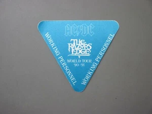 AC/DC backstage pass satin sticker Razor's Edge blue triangle - OTTO ! - Picture 1 of 1