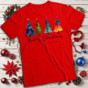 Merry Christmas Tree Christmas T-Shirt Tee for Adults #MC - Picture 1 of 20
