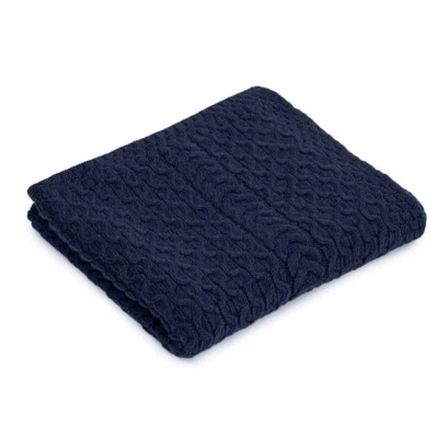 SAOL Bed Throw Blanket Irish Aran 100% Soft Merino Wool - Image 1 of 2