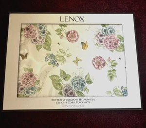 Lenox Butterly Meadow Hortensie 4er Set Kork Tischsets 11,75”x 15,75” Neu im Karton - Bild 1 von 5