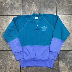 Boy’s/Kid’s VTG 70’s 80’s Adidas Trefoil Pullover Sweatshirt Size Medium 10-12 - Picture 1 of 3