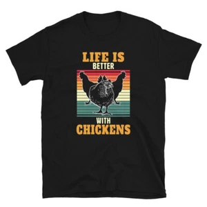 Life Is Better With Chickens Chicken Lover Farm Gift T-shirt - Picture 1 of 3