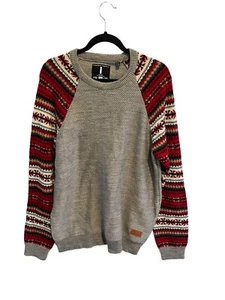 I JEANS BY BUFFALO Men's Sweater Fair Isle Pullover Wool Blend Nordic Gray XL - Picture 1 of 5