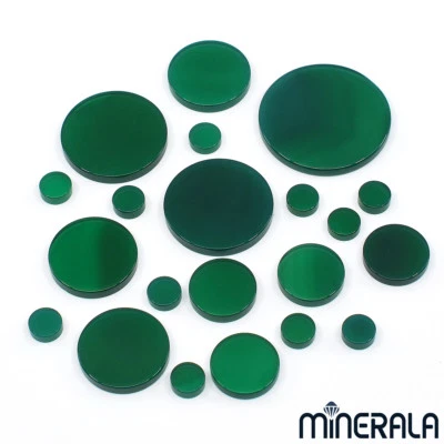 Ágata de ónix verde natural redonda tapa plana piedra preciosa suelta 6 mm 10 mm WP0025B Foto 1 de 4