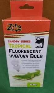 🦎Zilla 13 watt Canopy Series Tropical Fluorescent UVB/UVA Bulb {New}🦎 - Picture 1 of 6