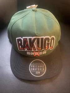 My Hero Academia Anime Bakugo Green Cap Flame Bill Adjustable Snapback - Picture 1 of 6