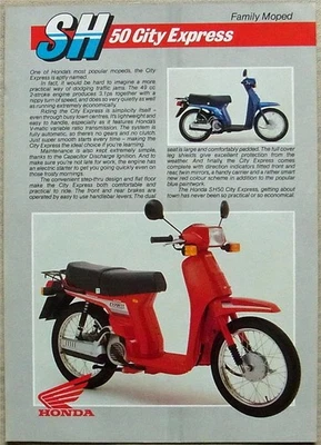 HONDA SH50 City Express Moped Sales Specification Leaflet c1984 - Image 1 of 2