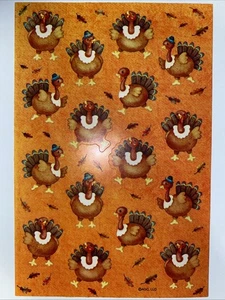 Thanksgiving Turkey Sticker Sheet Scrapbook Planner Craft Stickers - Picture 1 of 3