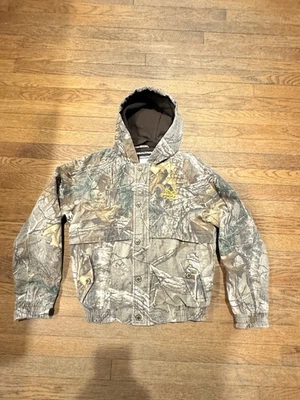 Realtree Xtra Camo Hooded Jacket Youth Medium Insulated Zip Snap Hunting Outdoor - Image 1 of 4