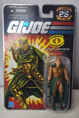 GI JOE 25º ANIVERSARIO COBRA EMPERADOR SERPENTOR 3.75" FIGURA LÁMINA TARJETA Foto 1 de 4