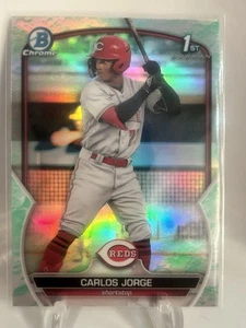 Carlos Jorge 2023 Bowman Chrome Lunar Glow Green Refractor #120 Cincinnati Reds - Bild 1 von 2