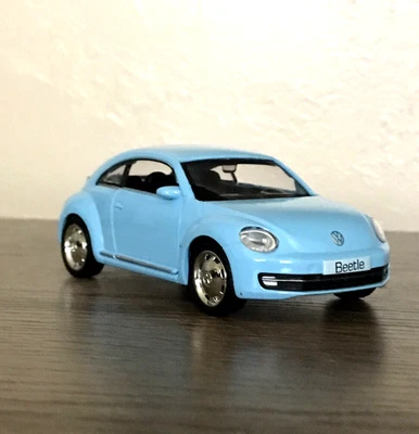 COCHE VOLKSWAGEN NUEVO ESCARABAJO (A5) RARO AZUL AGUA VW ~1/36 MODELO DE COLECCIONISTA FUNDIDO A PRESIÓN Foto 1 de 4