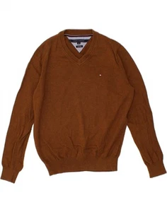 Suéter Jersey TOMMY HILFIGER Para Hombres Cuello en V Mediano Marrón Algodón BN08 - Imagen 1 de 3