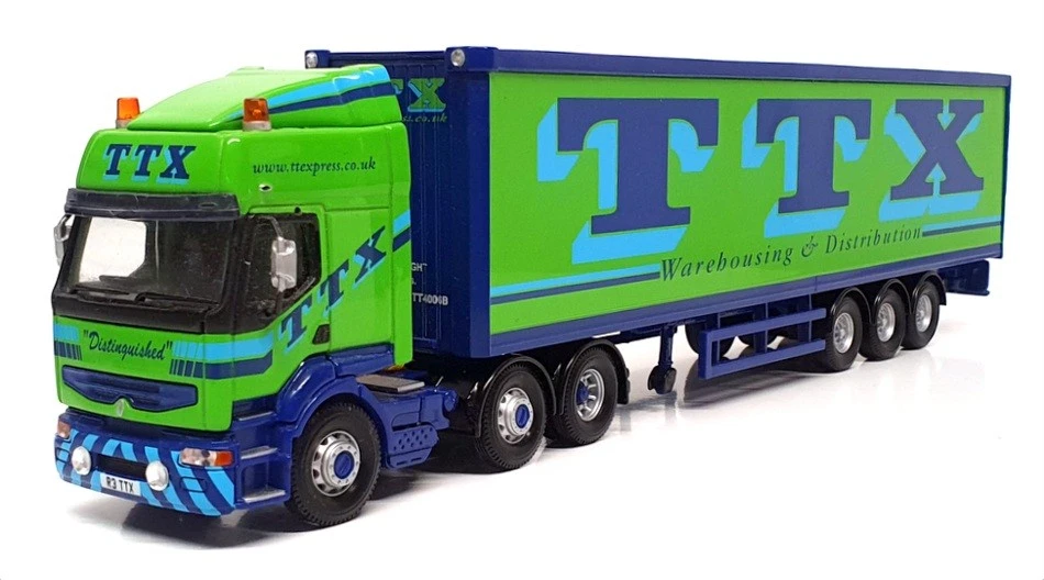 Corgi 1/50 Scale CC12112 -  Renault Premium Box Trailer (TTX) Green/Blue - Image 1 of 4